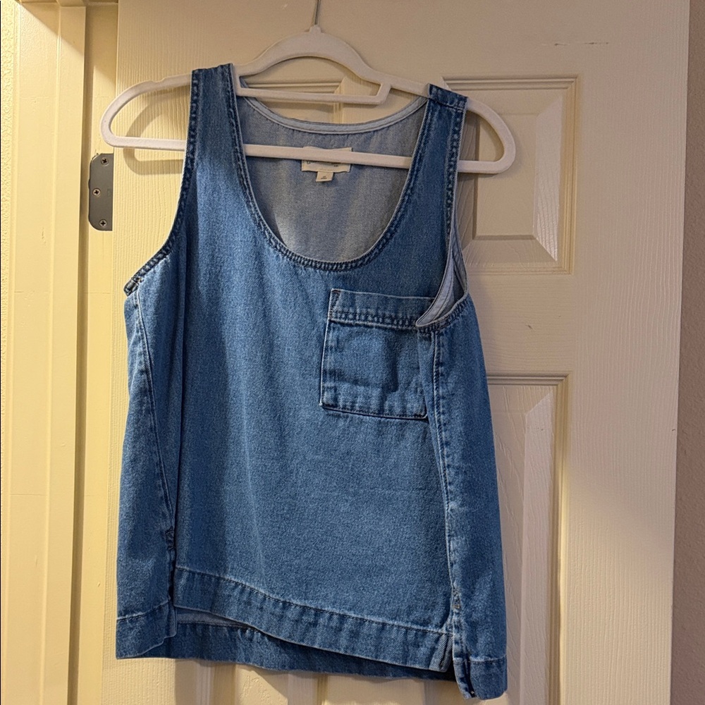 Universal Thread Denim Blue Tank Top with Chest Pocket